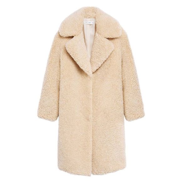 Mango Faux Shearling Fur Coat New - Picture 4 of 7